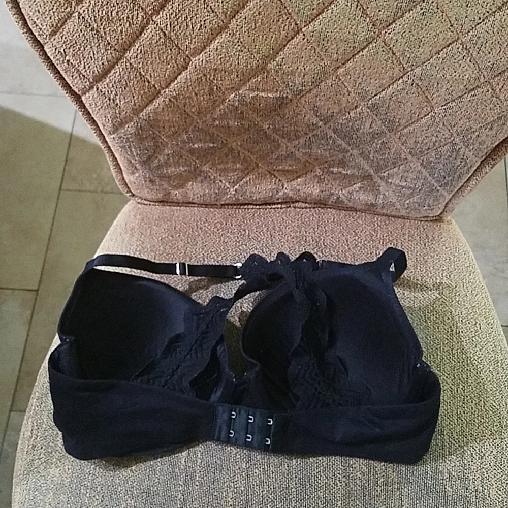 aerie Black Lace-Back T-Shirt Bra